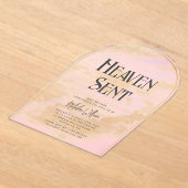 Heaven Send Cloudy Baby shower Acrylic Invitation Acryl Uitnodigingen (Laagn)