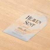 Heaven Send Cloudy Baby shower Acrylic Invitation Acryl Uitnodigingen (Laagn)