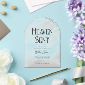 Heaven Send Cloudy Baby shower Acrylic Invitation Acryl Uitnodigingen (Insitu (Huwelijk))