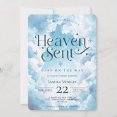 Heaven Send Custom Angelic Clouds Baby shower Kaart (Voorkant)
