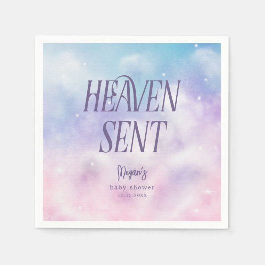 Heaven Send Dreamy Girl Baby shower servetten (Voorkant)