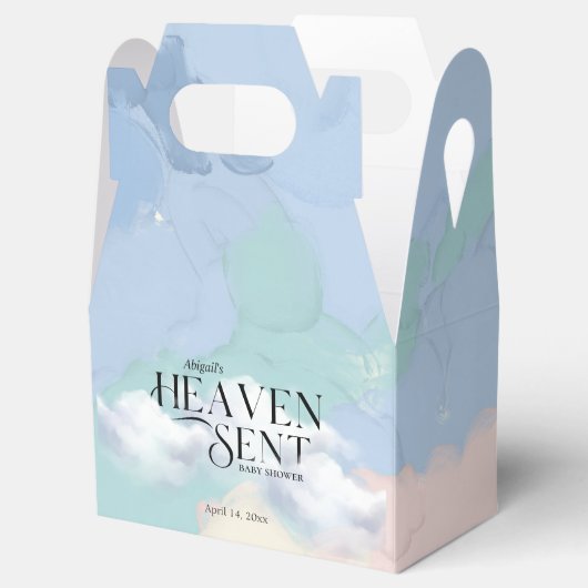 Heaven Send Elegant Pastel Baby shower Bedankdoosjes (Geopend)