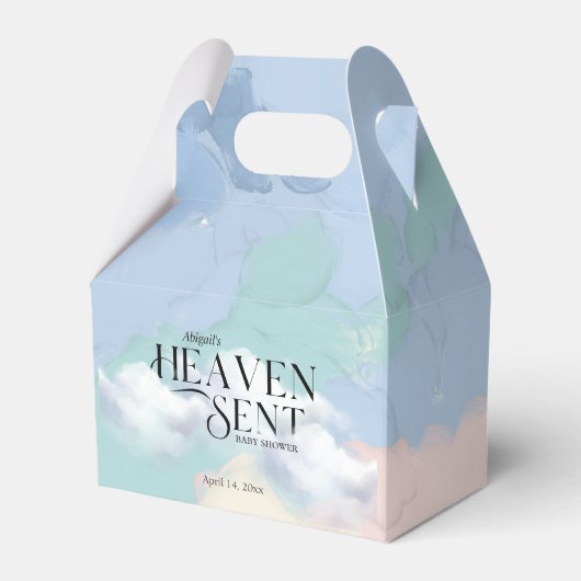 Heaven Send Elegant Pastel Baby shower Bedankdoosjes (Voorkant Zijde)
