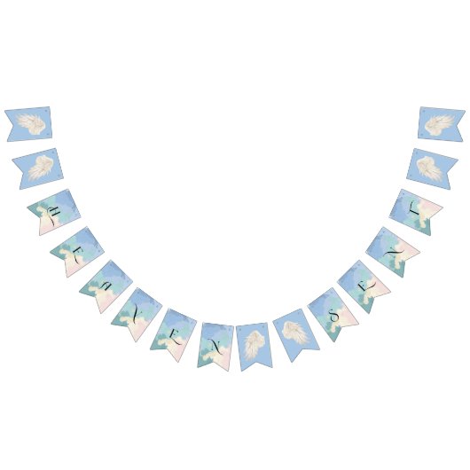 Heaven Send Elegant Pastel Baby shower Vlaggetjes (Alle)