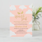 Heaven Send Girl Baby shower Kaart (Staand voorkant)