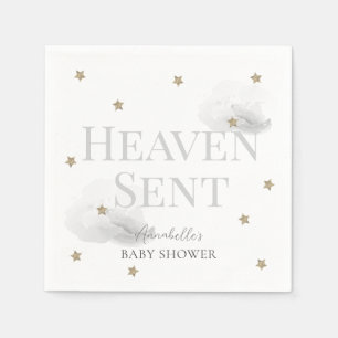 Heaven Send Grey Genderneutraal Baby shower Servet