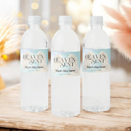 Heaven Send Pastel Angel Wings Baby shower Waterfles Etiket