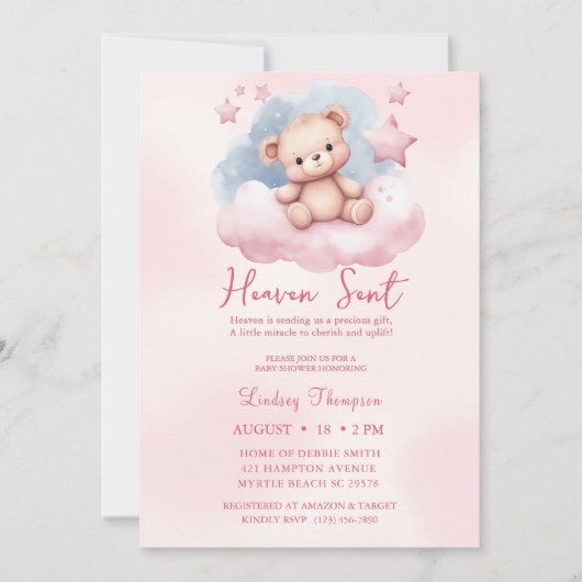 Heaven Send Pink Beer Baby shower Kaart (Voorkant)