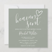 Heaven Send Sage Green Genderneutraal Baby shower Kaart (Voorkant)