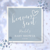 Heaven Send Script Dusty Blue Boy Baby shower Servet