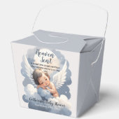 Heaven Sent Angel Baby in Clouds Baby shower Bedankdoosjes (Voorkant)