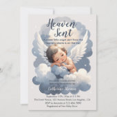 Heaven Sent Angel Baby in Clouds Baby shower Kaart (Voorkant)
