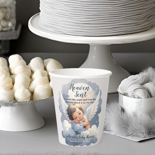 Heaven Sent Angel Baby in Clouds Baby shower Papieren Bekers