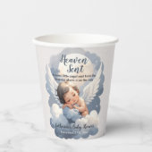 Heaven Sent Angel Baby in Clouds Baby shower Papieren Bekers (Voorkant)