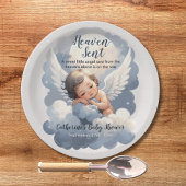Heaven Sent Angel Baby in Clouds Baby shower Papieren Bordje