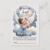Heaven Sent Angel Baby in Clouds Diaper Raffle Informatiekaartje (Voorkant)