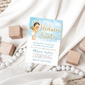 Heaven Sent Angel Boy Baby shower Invitation Kaart