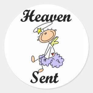 Heaven Sent Angel T-shirts en Gifts Ronde Sticker