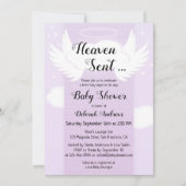 Heaven Sent Angel Wings Baby shower Uitnodiging (Voorkant)