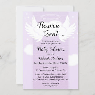Heaven Sent Angel Wings Baby shower Uitnodiging