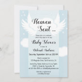 Heaven Sent Angel Wings Boy Baby shower Kaart (Voorkant)