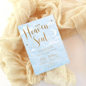 Heaven Sent Baby shower Blauw en goud Kaart