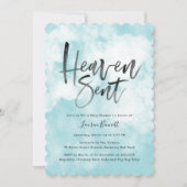 Heaven Sent | Baby shower | Blauw Kaart (Voorkant)