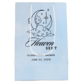 Heaven Sent Baby shower Blue Moon Stars Medium Cadeauzakje (Achterkant)