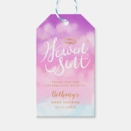 Heaven Sent Baby shower Favor Pink Cadeaulabel