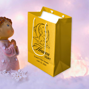 Heaven Sent Baby shower Gouden Maansterren Medium Cadeauzakje