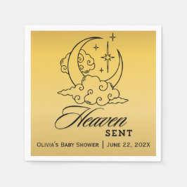 Heaven Sent Baby shower Gouden Maansterren Servet