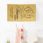 Heaven Sent Baby shower Gouden Maansterren Spandoek (Insitu)