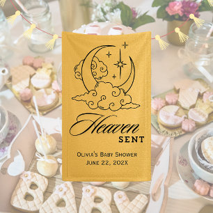 Heaven Sent Baby shower Gouden Maansterren Spandoek