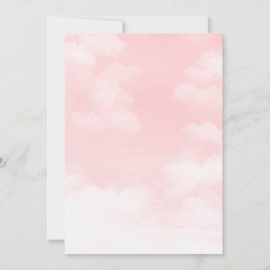 Heaven Sent Baby shower Roze Maan Sterren Uitnodig Kaart (Achterkant)