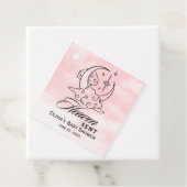 Heaven Sent Baby shower Roze Maansterren Bedankjes Labels (In situ)