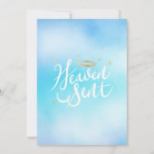 Heaven Sent Baby shower Sterren Blauw Bedankkaart (Achterkant)