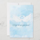 Heaven Sent Baby shower Uitnodiging - Boy Angel (Achterkant)