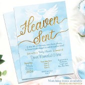 Heaven Sent Baby shower Uitnodiging - Boy Angel