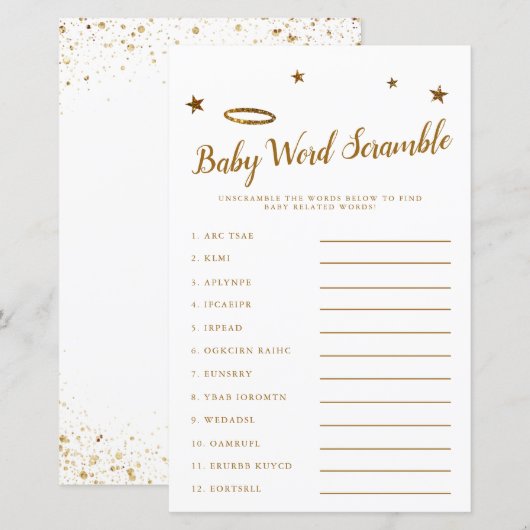 Heaven Sent Baby Word Scramble Game Yellow (Voorkant / Achterkant)