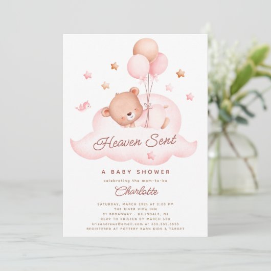Heaven Sent Beer Baby shower Invitation Kaart (Staand voorkant)