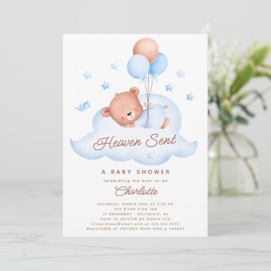 Heaven Sent Beer Baby shower Kaart (Staand voorkant)