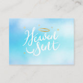 Heaven Sent Blue Baby shower Boekaanvraag Informatiekaartje (Achterkant)