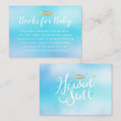 Heaven Sent Blue Baby shower Boekaanvraag Informatiekaartje (Voorkant / Achterkant)