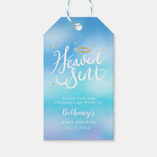 Heaven Sent Blue Baby shower Favor Cadeaulabel