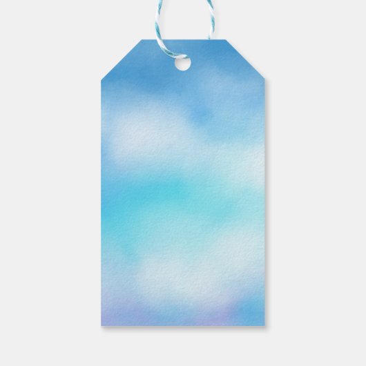 Heaven Sent Blue Baby shower Favor Cadeaulabel (Achterkant)