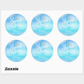 Heaven Sent Blue Baby shower Favor Ronde Sticker (Vel)