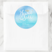 Heaven Sent Blue Baby shower Favor Ronde Sticker (Tas)