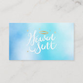 Heaven Sent Blue Baby shower Luier Raffle Ticket Informatiekaartje (Achterkant)