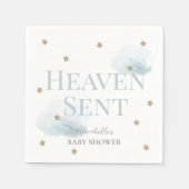 Heaven Sent Blue Boy Baby shower Servet (Voorkant)