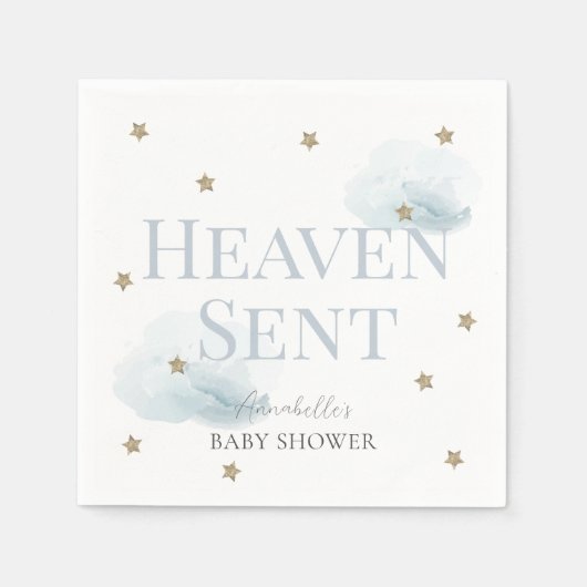 Heaven Sent Blue Boy Baby shower Servet (Voorkant)